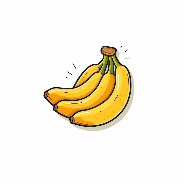 banana logo vector flat color white background