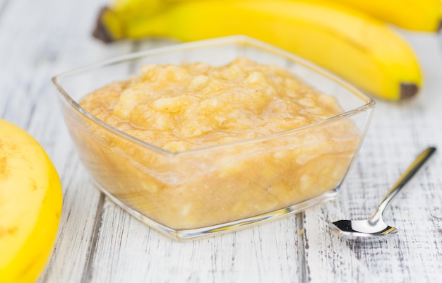 Banana mash closeup shot