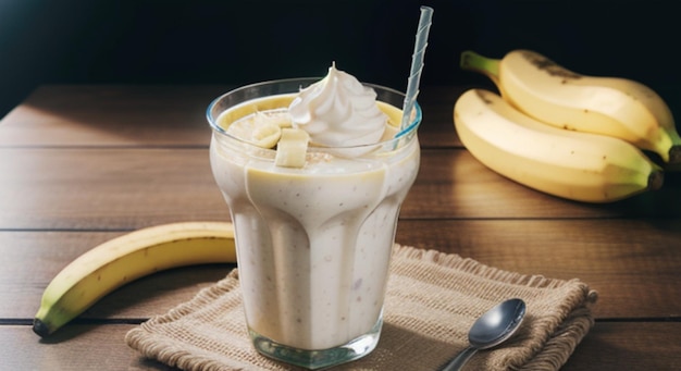 Banana Milk shake drink cream