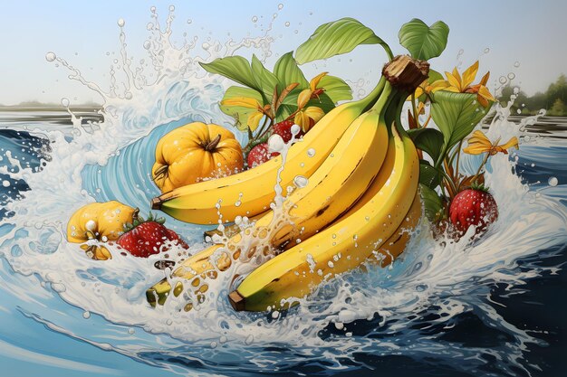 banana painting illustration