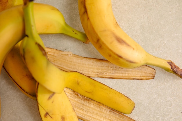 Banana peel on the table