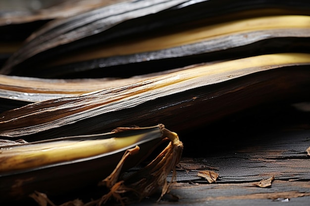 Banana peel with focus on texture and detail