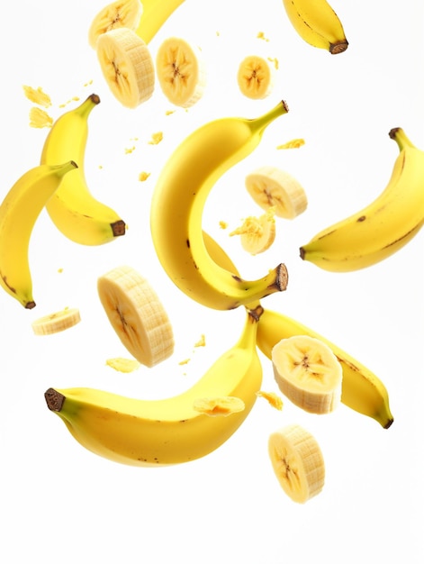 Фотографии бананов, выделенные на белом фоне