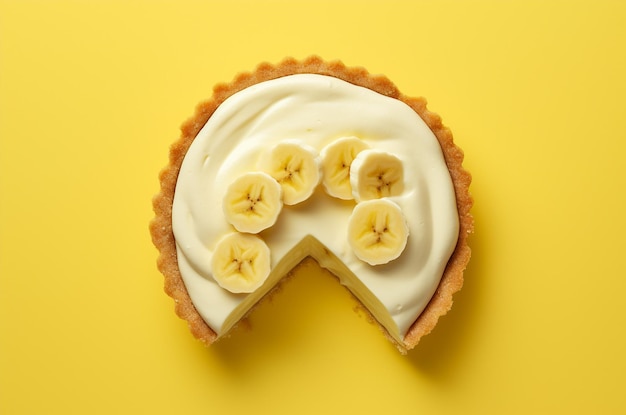 Banana pie top view Generative AI