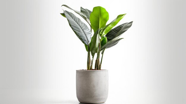 Banana plant in flowerpot Illustration AI GenerativexA