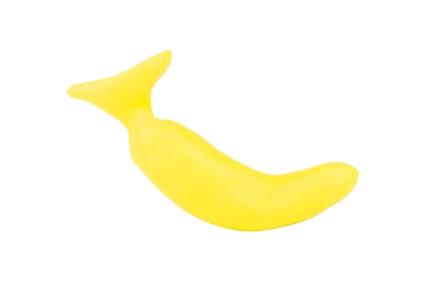 흰색 배경에 고립 된 바나나 플라 스티 신