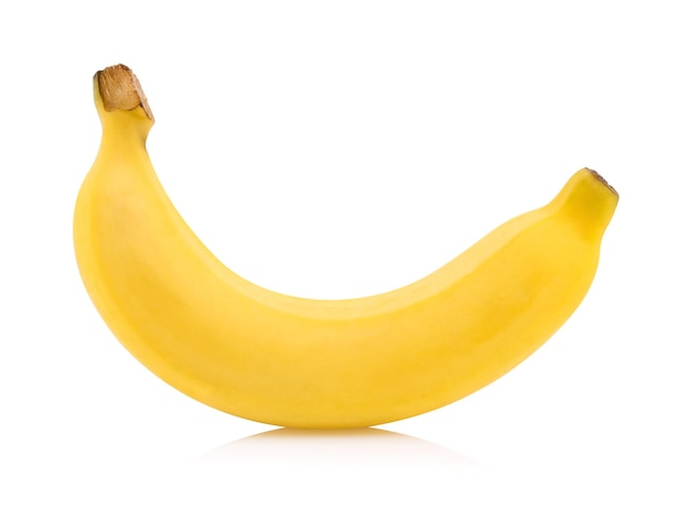 Банан Спелый банан, изолированные на белом фоне