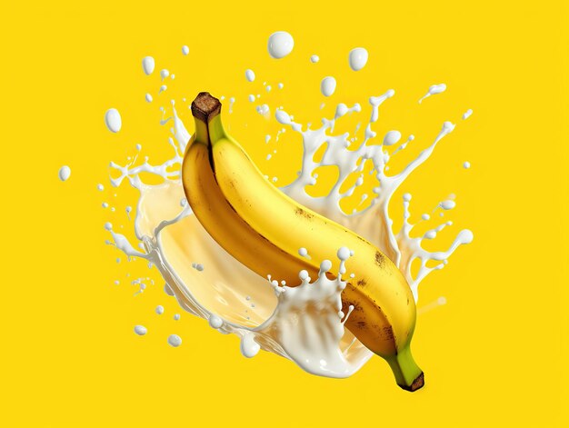 Photo banana shake design and beverage abstract advertisement