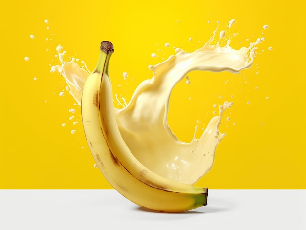 Banana shake design and beverage abstract advertisement