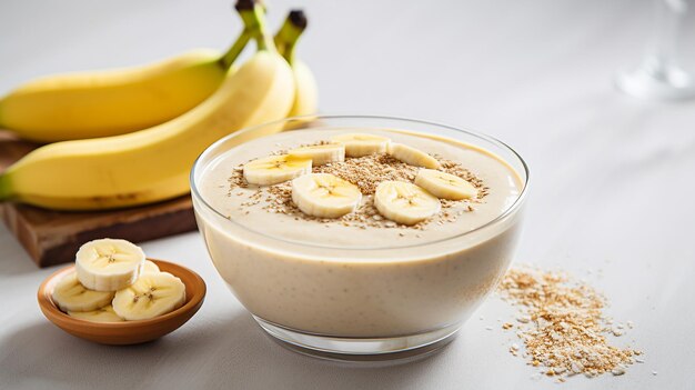 Banana smoothie in a bowl