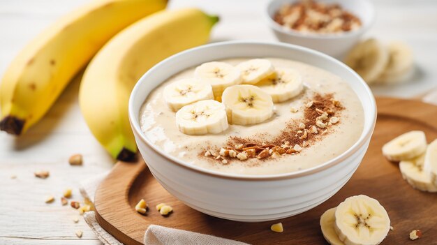 Banana smoothie in a bowl