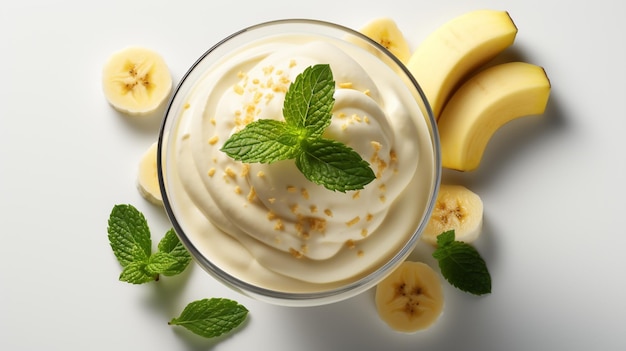 Banana smoothie juice fresh fruity dessert shake