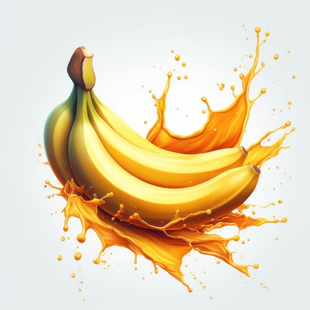 banana splash on white