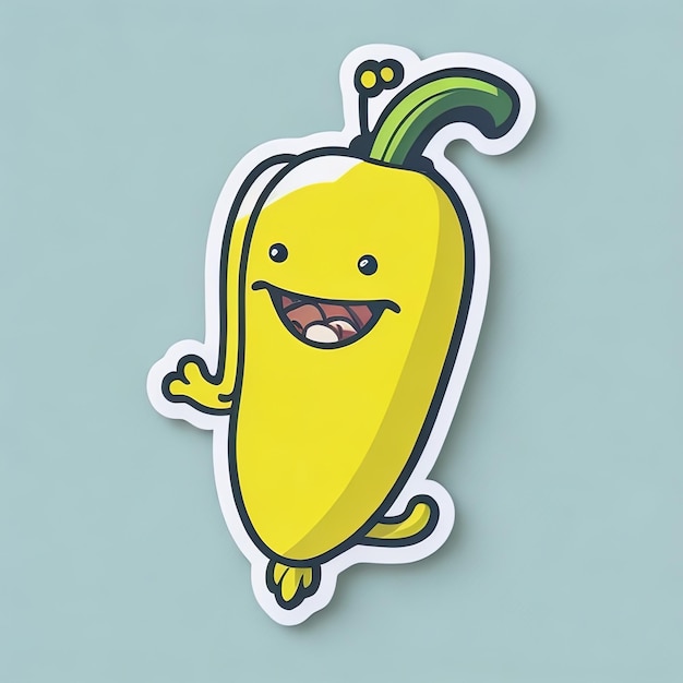 a banana sticker chibi style simple cute