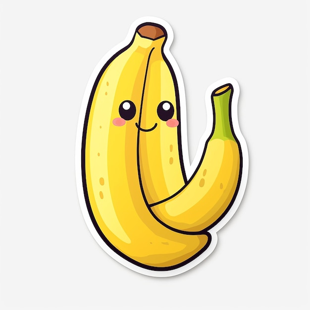 Banana sticker with white background