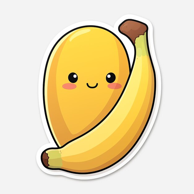 Banana sticker with white background