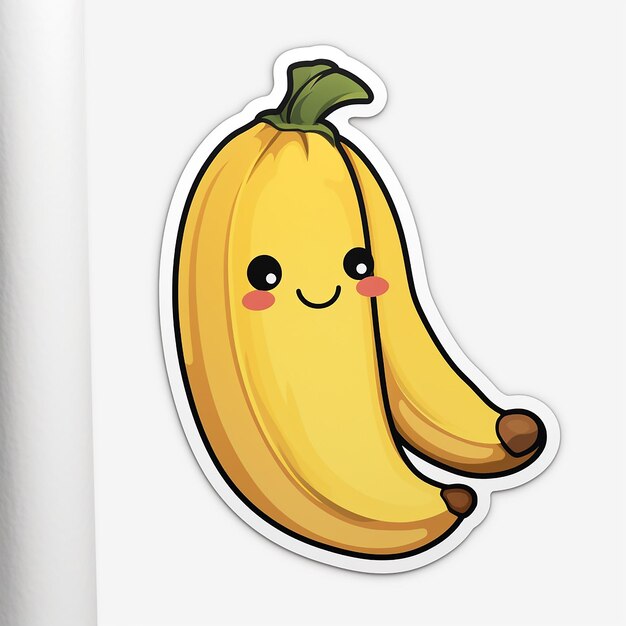 Photo banana sticker with white background