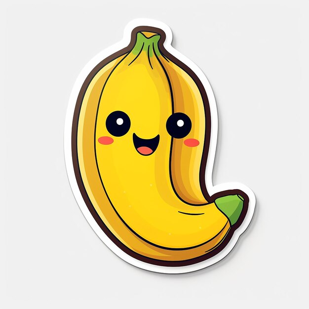 Photo banana sticker with white background