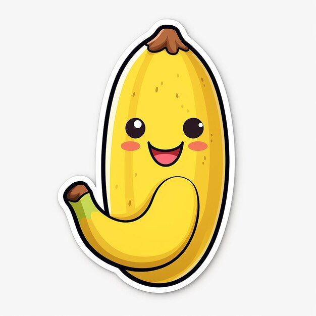 Photo banana sticker with white background