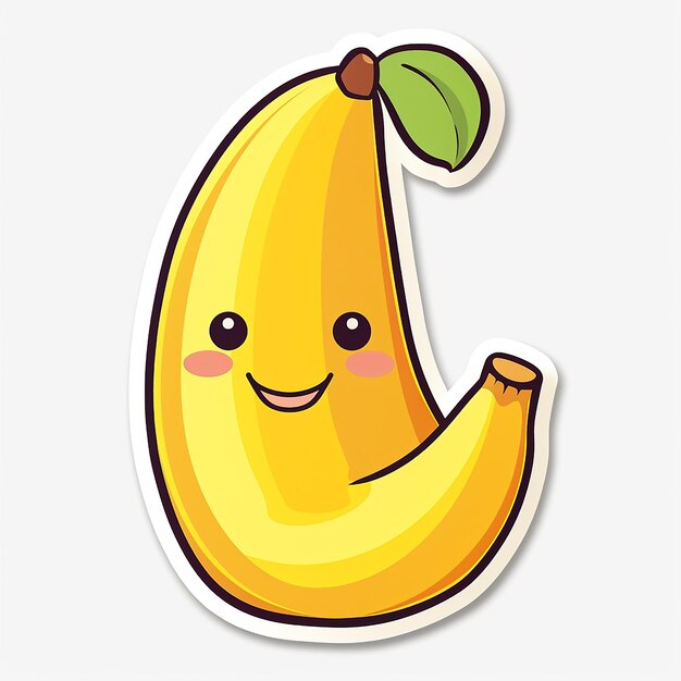 Banana sticker with white background