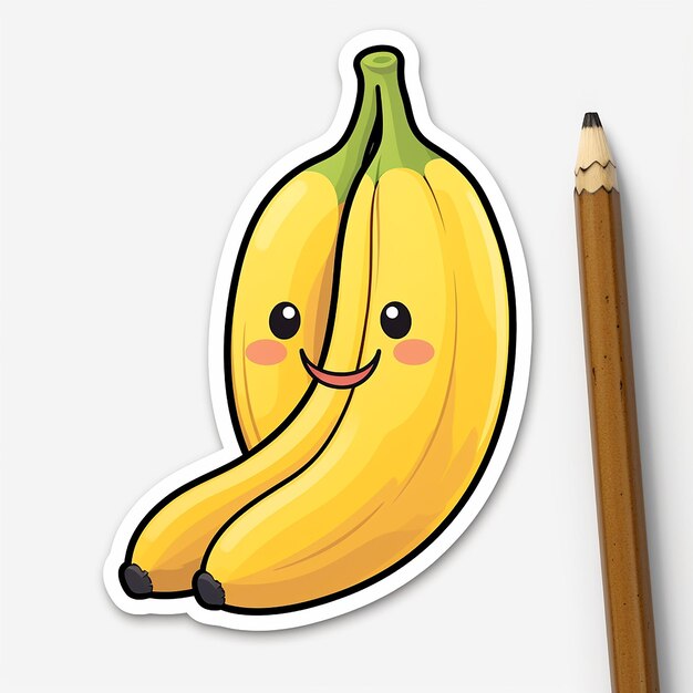 Photo banana sticker with white background