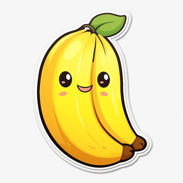 Photo banana sticker with white background