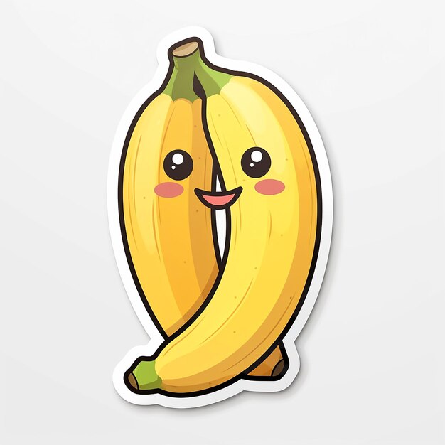 Photo banana sticker with white background