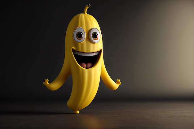 Photo a banana that has a smile on it