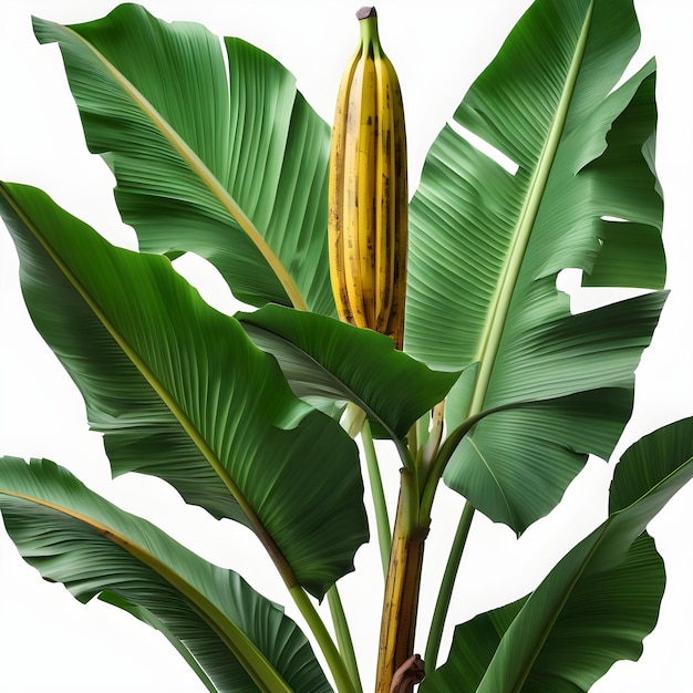 a banana tree with a banana plant in the background