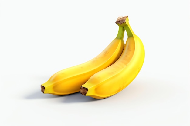 banana white background details realistic