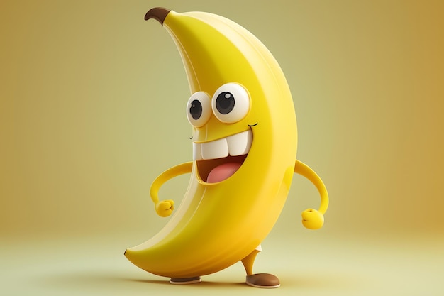 Photo a banana with big teeth and a big smile