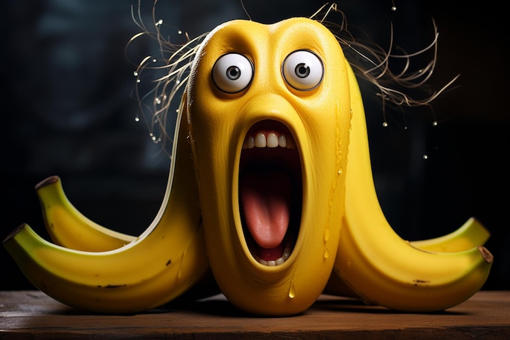 फोटो banana with silly face