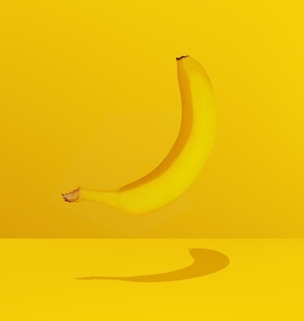 banana on yellow background