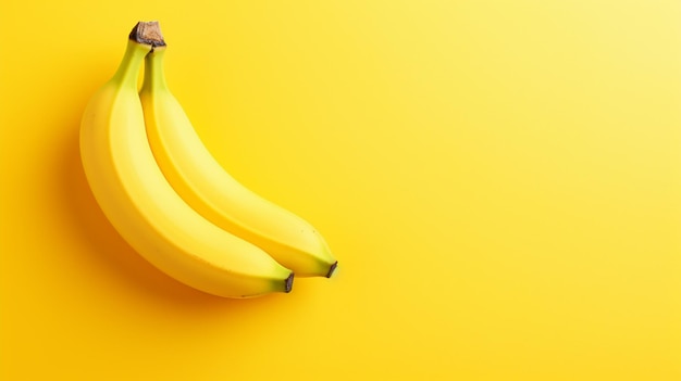 A banana on yellow pastel isolated background