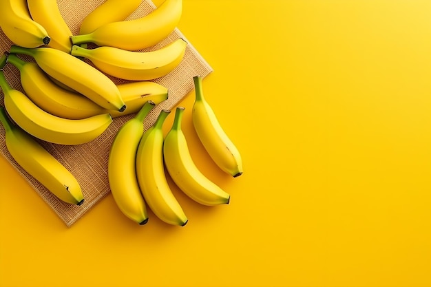 banana on yellow table