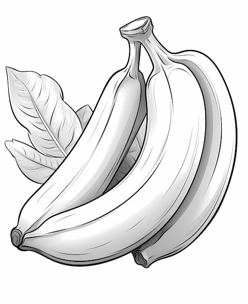 Photo bananarama fun cartoon banana coloring page for kids