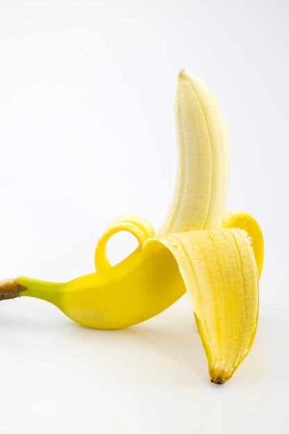 The bananas isolated on the white background