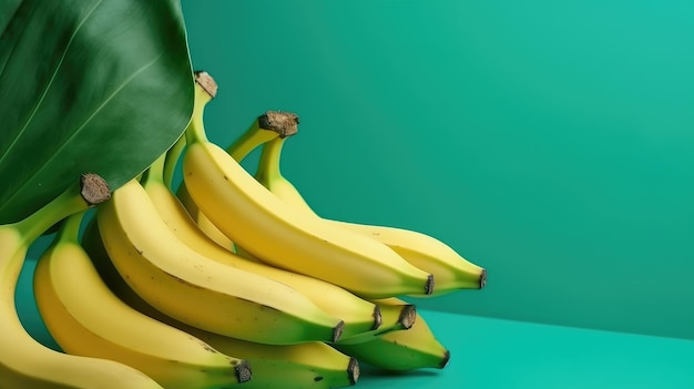 Bananas on a solid color background