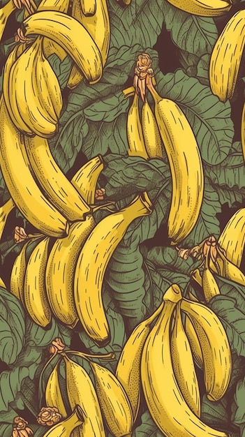 Bananas on a tree wallpaper