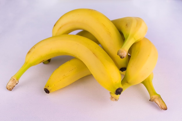 Bananas on a white background Closeup