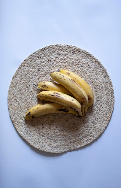 Bananas on a white background