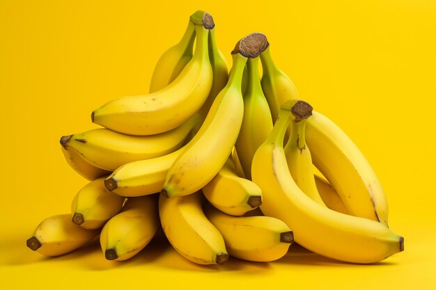 Bananas on a yellow background