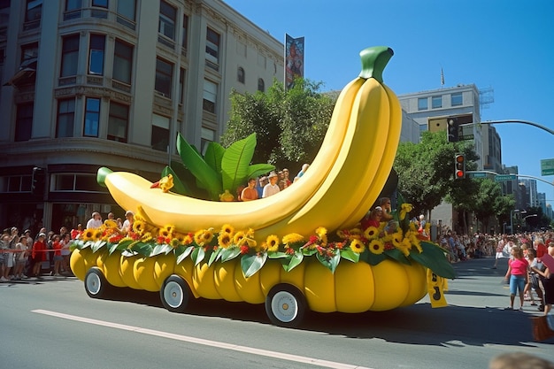 A bananathemed cosplay parade