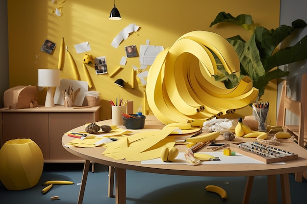 A bananathemed DIY crafting workshop