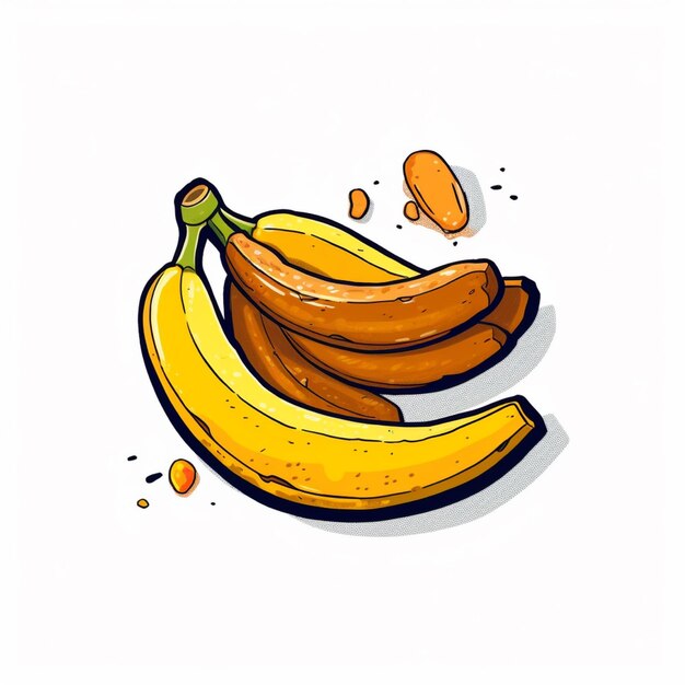 Bananelogo vector platte kleur witte achtergrond