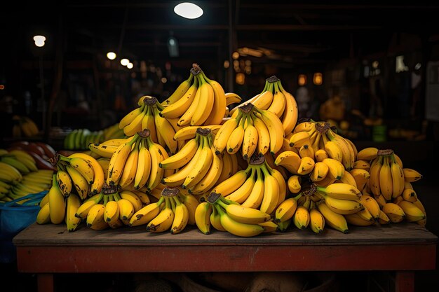 Bananen aan de verkooptafel