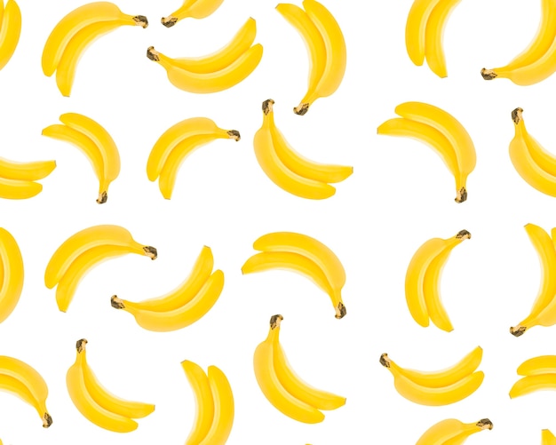 Bananen op een witte achtergrond Naadloos patroon