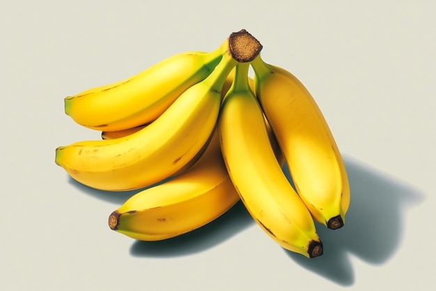 Bananen op effen achtergrond Gewoon oppervlak Generatieve Ai