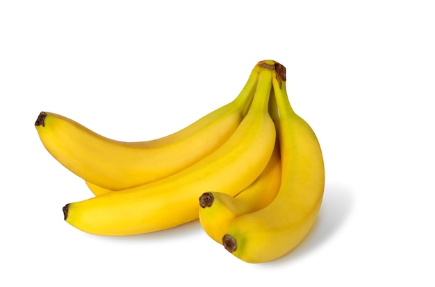 Bananen vijf stuks op een witte geïsoleerde achtergrond Banaan afbeelding voor uw bedrijf