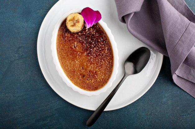 Foto bananencrème brulee